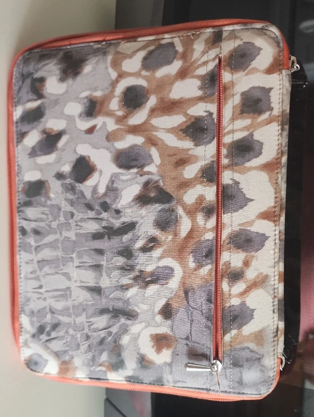 Leopard Print Tablet Sleeve Case - Brown/Gray